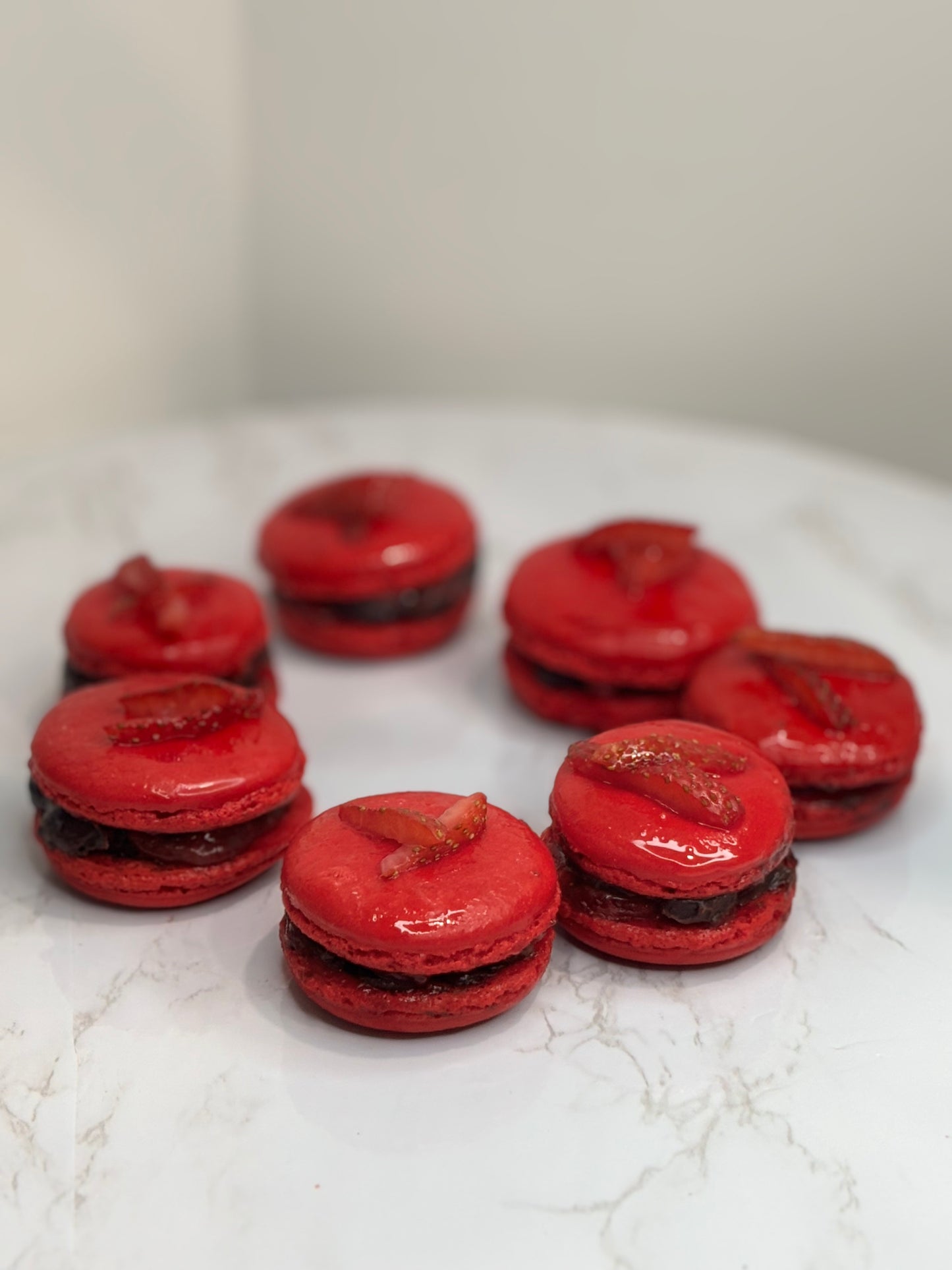 Strawberry Chocolate Macarons